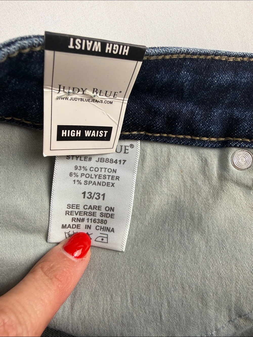 Judy Blue High Rise Skinny Jeans Raw Hem Ankle Women's Size 31 - Picture 9 of 10